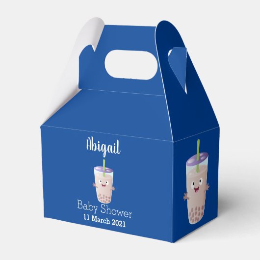 かわいいハッピーバブルティーボバ漫画のキャラクター フェイバーボックス (正面サイド)