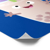 かわいいハッピーバブルティーボバ漫画のキャラクター ポスター (角)