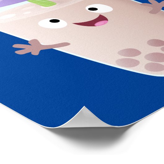 かわいいハッピーバブルティーボバ漫画のキャラクター ポスター (角)