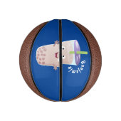 かわいいハッピーバブルティーボバ漫画のキャラクター ミニバスケットボール (縦)