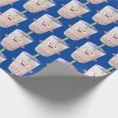 かわいいハッピーバブルティーボバ漫画のキャラクター ラッピングペーパー (角)