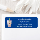 かわいいハッピーバブルティーボバ漫画のキャラクター ラベル (インサイチュ)