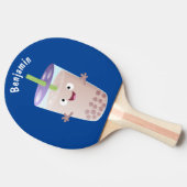 かわいいハッピーバブルティーボバ漫画のキャラクター 卓球ラケット (横)
