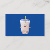 かわいいハッピーバブルティーボバ漫画のキャラクター 名刺 (裏面)