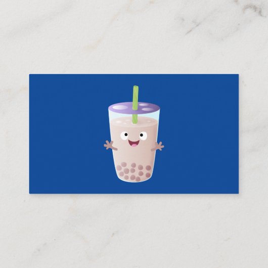 かわいいハッピーバブルティーボバ漫画のキャラクター 名刺 (裏面)