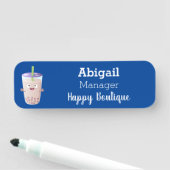 かわいいハッピーバブルティーボバ漫画のキャラクター 名札 (インサイチュ)