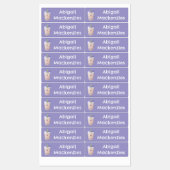 かわいいハッピーバブル茶ボバの漫画パーソナライズされた ラベル (シート)