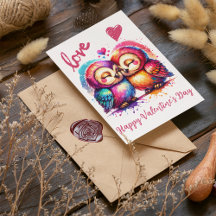 かわいいハッピーバレンタインデーと可愛いフクロウ愛