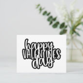 かわいいハッピーバレンタインデーのワードアート シーズンポストカード (スタンド正面)