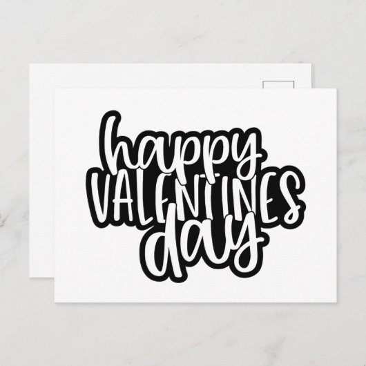 かわいいハッピーバレンタインデーのワードアート シーズンポストカード (正面/裏面)