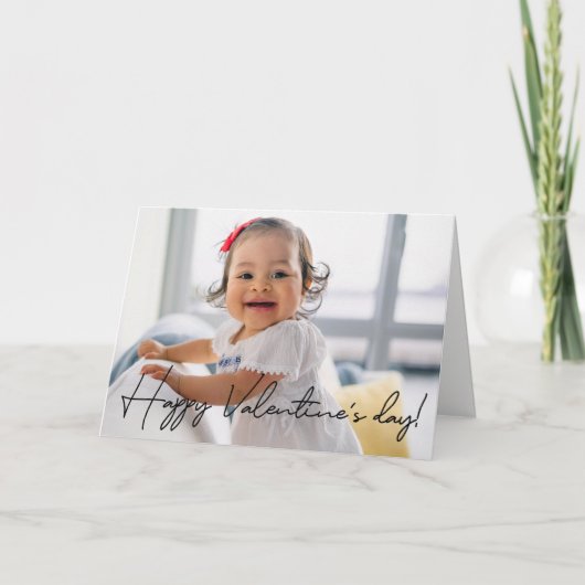 かわいいハッピーバレンタインデーパーソナライズされた写真 カード (正面)
