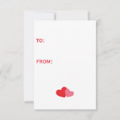 かわいいハッピーバレンタインデーピンクの漫画のモンスター ノートカード (裏面)