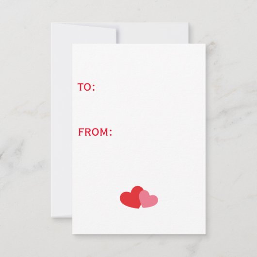 かわいいハッピーバレンタインデーピンクの漫画のモンスター ノートカード (裏面)