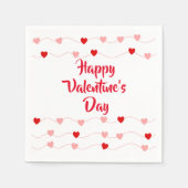 かわいいハッピーバレンタインデーピンク赤い文字列ハート スタンダードカクテルナプキン (正面)