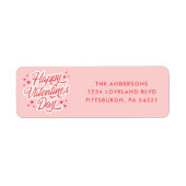 かわいいハッピーバレンタインデー差出人住所 ラベル (正面)
