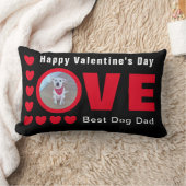 かわいいハッピーバレンタインデー犬パパラブハートレッド ランバークッション (ブランケット)