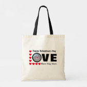 かわいいハッピーバレンタインデー犬ママ愛するハート赤 トートバッグ (裏面)