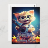 かわいいハッピーバースデーねこ ポストカード (正面/裏面)