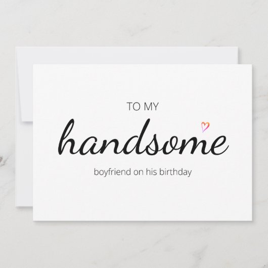 かわいいハッピーバースデーのハンサムなボーイフレンドハート愛好 招待状 (正面)