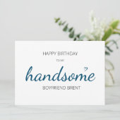 かわいいハッピーバースデーのハンサムボーイフレンドハート 招待状 (スタンド正面)