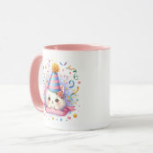 かわいいハッピーバースデーの名前を猫に追加 マグカップ (正面左)