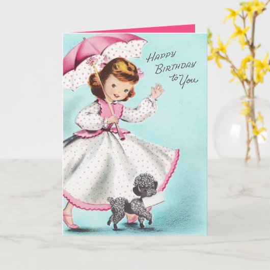 かわいいハッピーバースデーの女の子のメッセージを追加 カード (黄色い花)