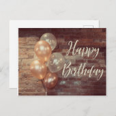 かわいいハッピーバースデーの気球の郵便はがき インビテーションポストカード (正面/裏面)