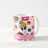 かわいいハッピーバースデーカップケーキ コーヒーマグカップ (正面右)