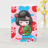 かわいいハッピーバースデーカード カード (黄色い花)