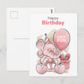かわいいハッピーバースデーカード ポストカード (正面/裏面)