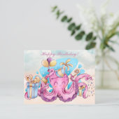 かわいいハッピーバースデーカード ポストカード (スタンド正面)