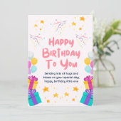 かわいいハッピーバースデーカード 招待状 (スタンド正面)