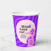 かわいいハッピーバースデーガールピンクシーホースon波 紙コップ (裏面)