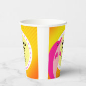 かわいいハッピーバースデーガールピンクドルフィンザサン 紙コップ (右)