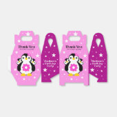 かわいいハッピーバースデーガールペンギンピンク色の花 フェイバーボックス (折り畳みなし)