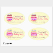 かわいいハッピーバースデーケパーソナライズされたーキ 楕円形シール (シート)