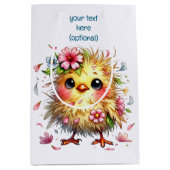 かわいいハッピーバースデーシック ミディアムペーパーバッグ (正面)