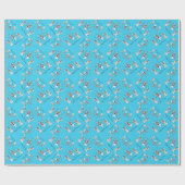 かわいいハッピーバースデーバニーラビットキッズ ラッピングペーパー (フラット)