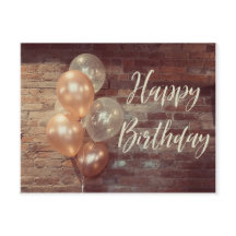 かわいいハッピーバースデーバルーンポストカード