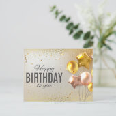かわいいハッピーバースデーバルーン紙吹雪 ポストカード (スタンド正面)
