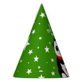 かわいいハッピーバースデーパンダとボウリングをする人、 クリケットの投手ハット&スカーフ パーティーハット (左)