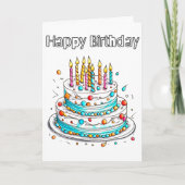 かわいいハッピーバースデーパーティーケーキ カード (正面)