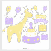 かわいいハッピーバースデービニールステッカー シール (シート)