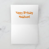 かわいいハッピーバースデービーの漫画イラストレーション カード (内部)