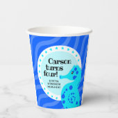 かわいいハッピーバースデーブルーボーイシーホースon波 紙コップ (裏面)