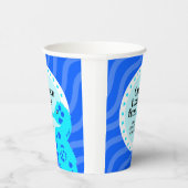 かわいいハッピーバースデーブルーボーイシーホースon波 紙コップ (右)