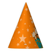 かわいいハッピーバースデーボーイアルパカスインティール(緑がかった色)セラペ パーティーハット (左)