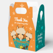 かわいいハッピーバースデーボーイアルパカスインティール(緑がかった色)セラペ フェイバーボックス (オープン)