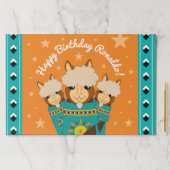 かわいいハッピーバースデーボーイアルパカスインティール(緑がかった色)セラペ ペーパーパッド (インサイチュ)