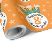 かわいいハッピーバースデーボーイアルパカスインティール(緑がかった色)セラペ ラッピングペーパー (ロールコーナー)